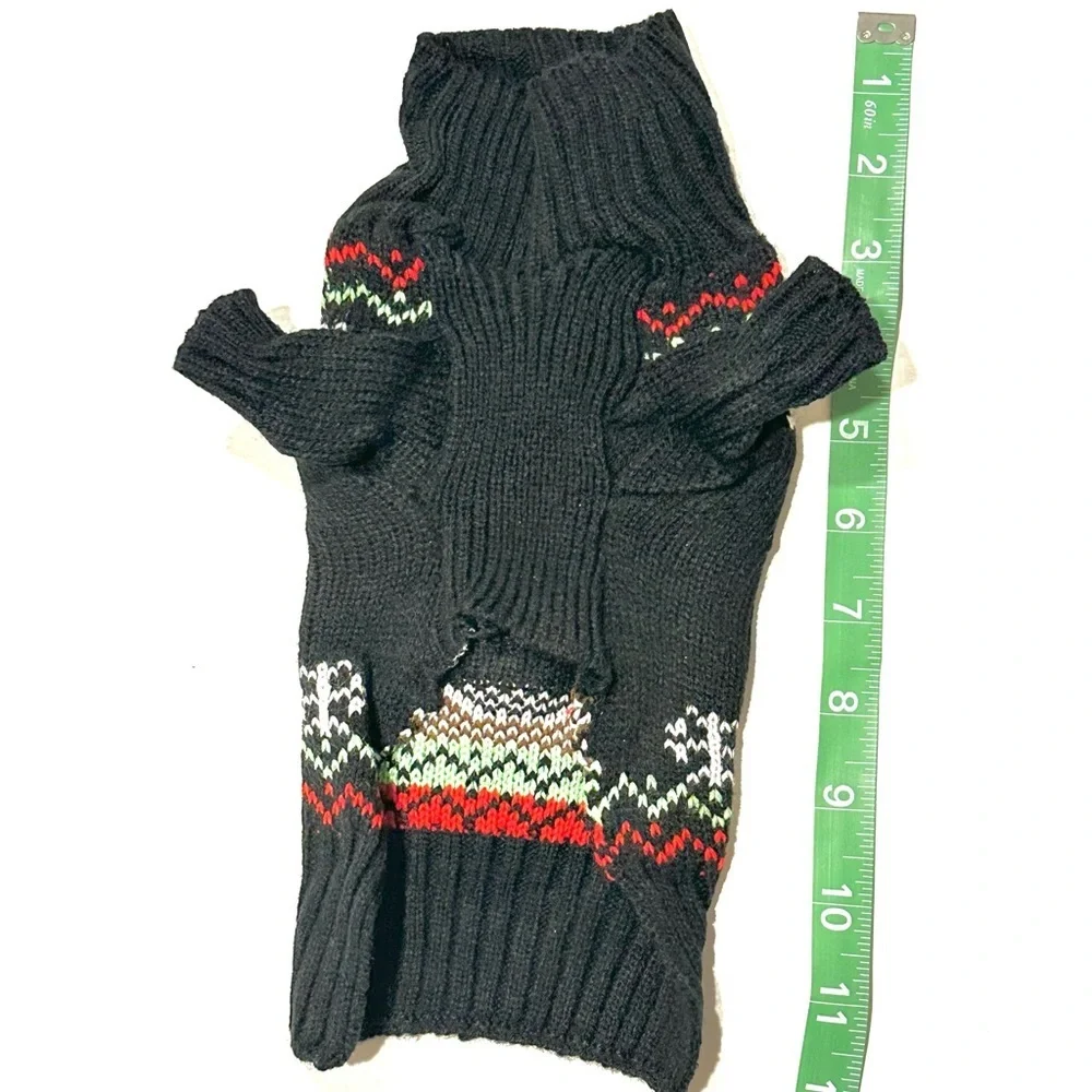 NEW Small Dog Sweater Pet Holiday Christmas Clothes Rudolph Red Nose Knit Size S